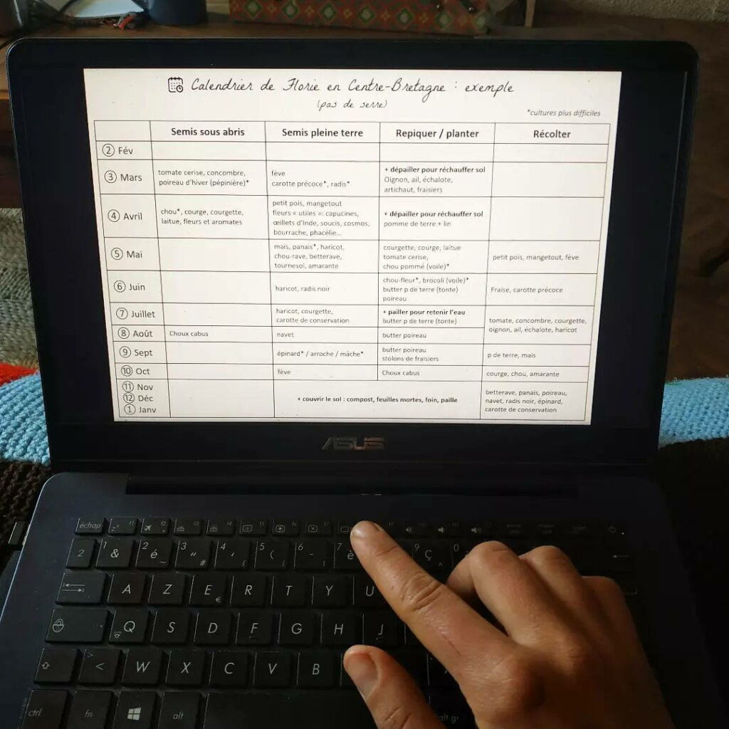 Calendrier des semis Bretagne, pdf gratuit à imprimer