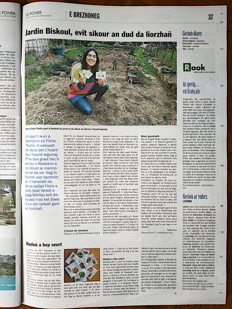 Article en breton (brezhoneg) sur le jardinage (liorzh)